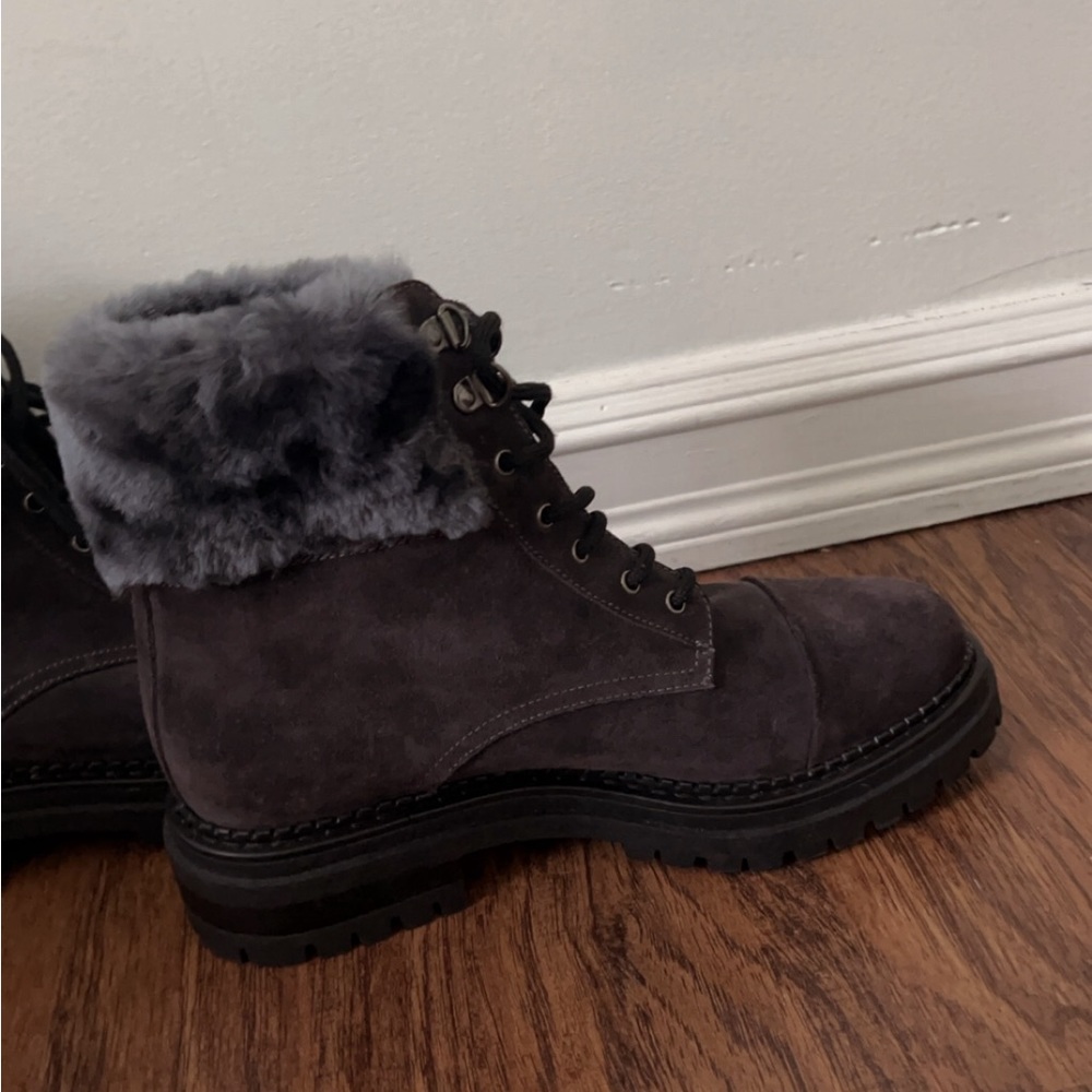 real fur made in italy boots brand new with tags
